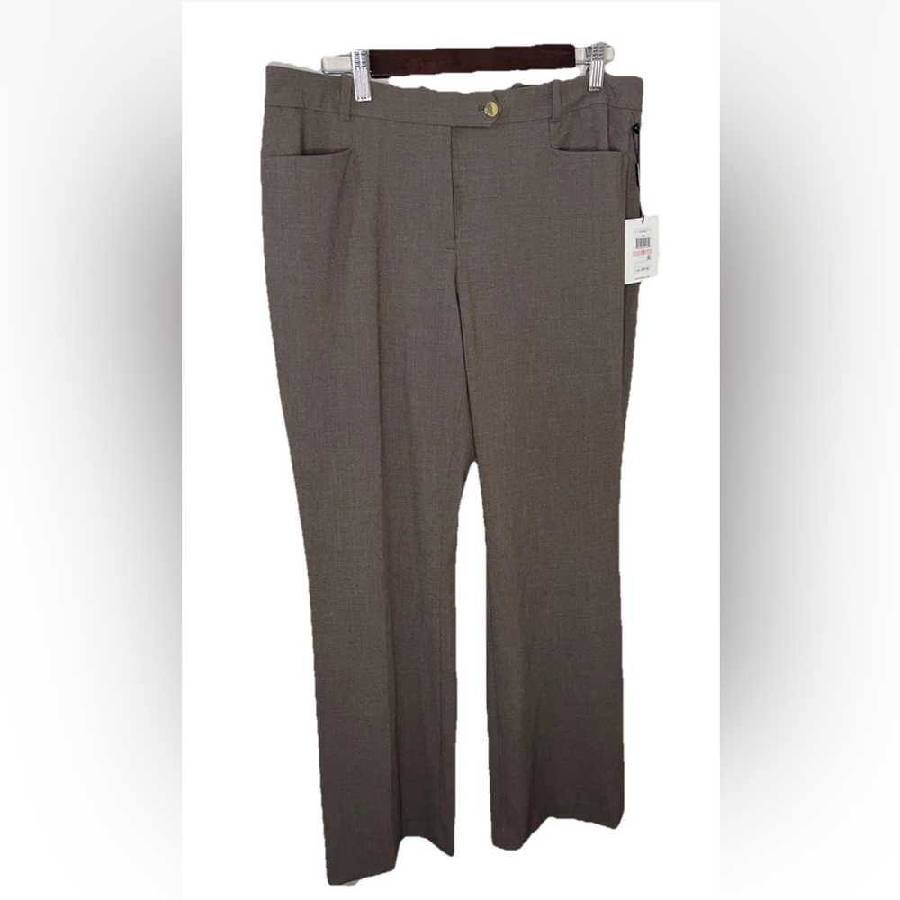 Calvin Klein Women's Modern Fit Dress Pants Beige Brown Size 10 NWT Boot Cut Leg - Picture 2 of 8